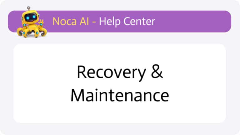 Recovery Maintenance Recovery & Maintenance - Help Center