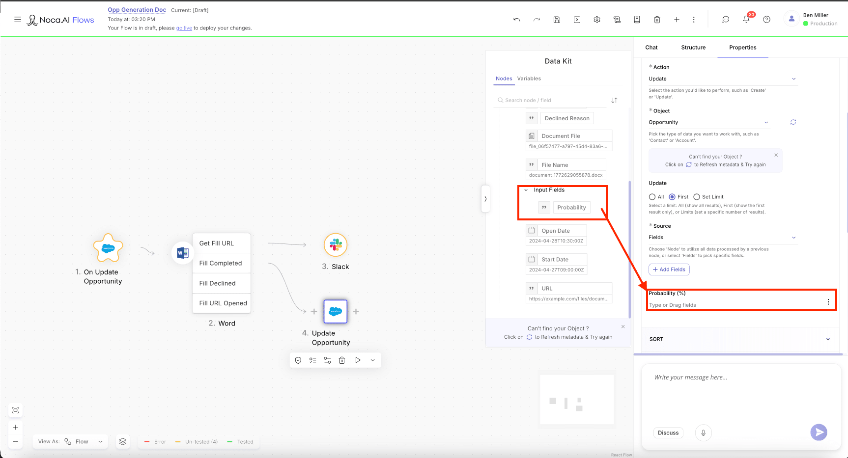 How to Use Input Fields in Noca Docs - Noca AI Help Center