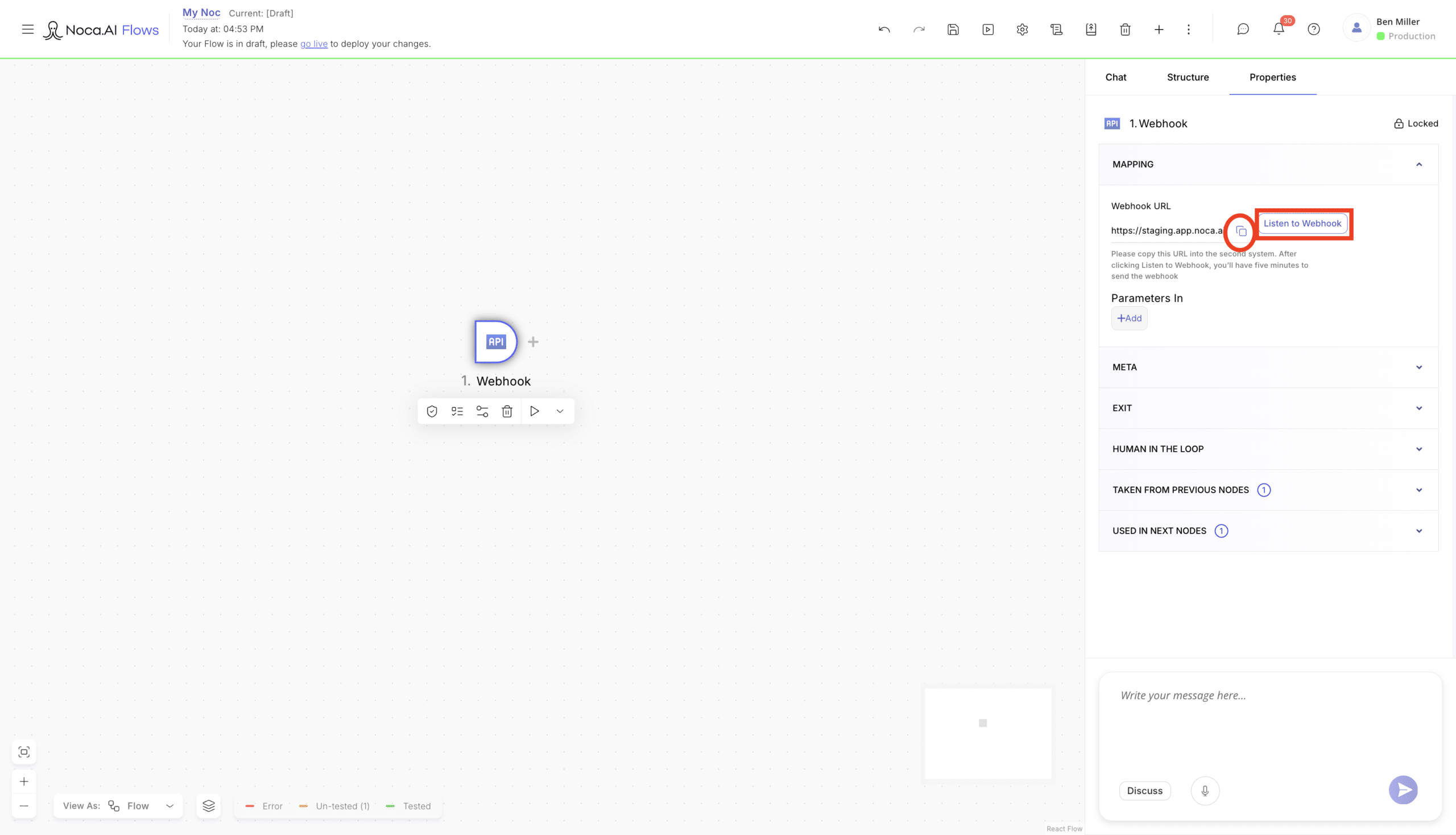 How to Use Webhook Listener in Noca - Noca AI Help Center